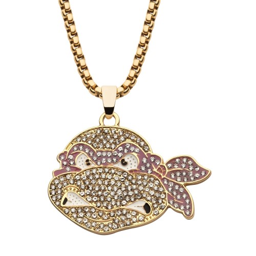 Base Metal Gold Plated Teenage Mutant Ninja Turtles Donatello Bling Pendant Necklace [COMING SOON]