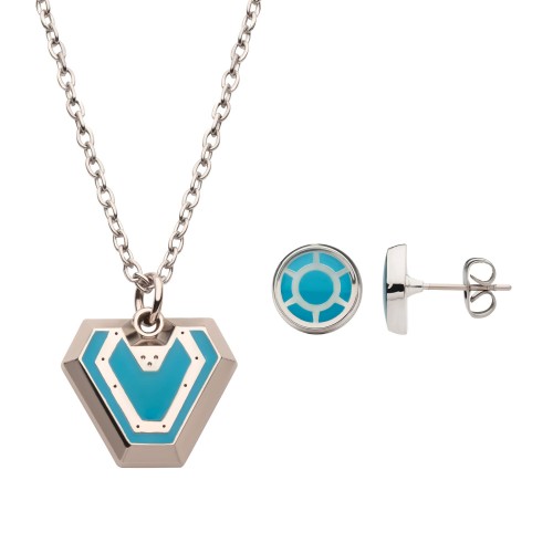 Marvel's Black Panther Wakanda Forever Iron Heart Pendant & Stud Earring Set [COMING SOON]